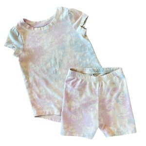 CAT & JACK Tie Dye Tee and Biker Shorts‎ set 2T/3T